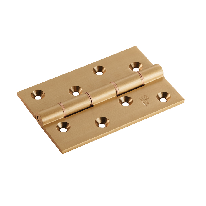 Double Phosphor Bronze Washered Butt Hinge 4 Inch (102mm x 67mm x 4mm) - Satin Brass (Sold in Pairs)